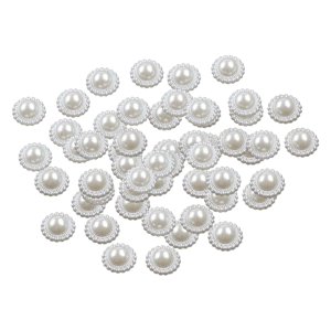 Bothyi - Botones De Perlas Rhinestone Flatback Cabochon Diy Craft Para Vestido De Boda 16 Mm