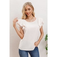Likeshop - Polera Mujer Manga Corta Semi Formal Casual Con Volantes 317