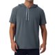 thumbnail image 1 of INSPIRE CHIC Sudadera con Capucha para Hombre, Camiseta de Manga Corta, Sudadera Deportiva con Cordón, Talla M, Gris Oscuro, 1 of 5