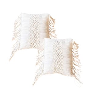 Genérico - Pack De 2 Fundas De Cojin Con Estilo Bohemio 45X45Cm Beige 01