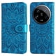 thumbnail image 1 of Funda tipo cartera FOXDOCK para Xiaomi 14 Ultra , diseño girasol en relieve, cuero PU, cierre magnético, soporte y tarjetero, 1 of 5