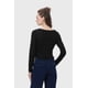 thumbnail image 3 of Polera Mujer Rib Botones Negro, 3 of 4