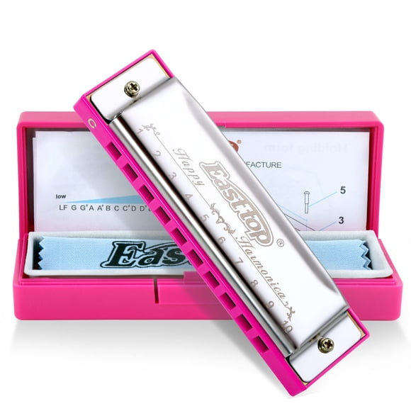 Harmonica East top Blues Diatonic con tecla C de 10 agujeros con funda