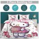 thumbnail image 2 of Cartoon Hello Kitty Comforter Happy Birthday 3-Piece Bed Sheets Warm Kawaii Bedding Set Cute Soft Bedclothes for Boys Girls Kids Twin, 2 of 5