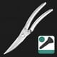 thumbnail image 1 of 1pc Kitchen Scissors Household Stainless Steel Multi-functional Strong Chicken Bone Scissors Commercial Food Grade Barbecue Scissors To Kill Fish Barbecue Scissors, 1 of 3