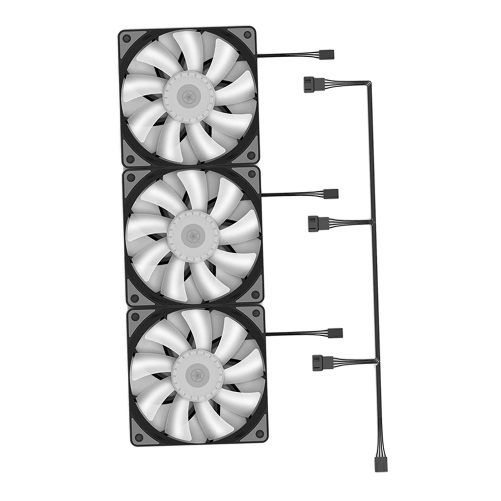 Bothyi - 3 Uds 120mm Carcasa Ventilador De Refrigeración 1200rpm Rgb Led Silencioso Líquido Radiador Colorido