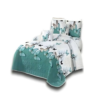 Genérico - Quilt De Verano King Diseño Mariposas 230X250 Cm Blanco