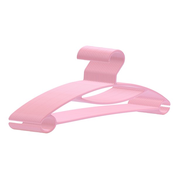 20 Paquete de Perchas de Plástico Antideslizantes, Perchas Duraderas que Ahorran Espacio para Ropa, Armario, Abrigos, Pantalones, Mantas y Jeans Rosa