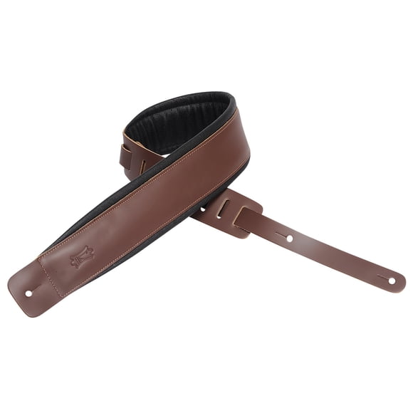 Correa para guitarra Levy's Leathers 3 de piel con acolchado de espuma, color marrón
