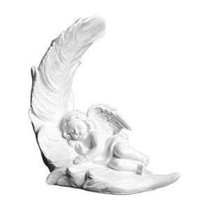 Magideal - Estatua De Querubín, Estatua De Ángel Bebé Durmiente, Figura De Querubín, Figura Decorativa De Querubín Blanco, Escultura De Ángel Para Librería, , Izquierda