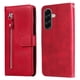 thumbnail image 1 of Funda tipo cartera para Samsung Galaxy A57 5G con bolsillo con cremallera y ranuras para tarjetas – Función de soporte Rojo, 1 of 5