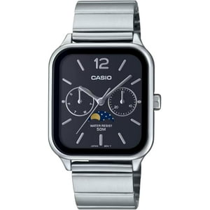 Reloj Casio Standard Mtp-M305D-1A Para Hombre Con Fase Lunar, Esfera Negra Y Mecanismo De Cuarzo