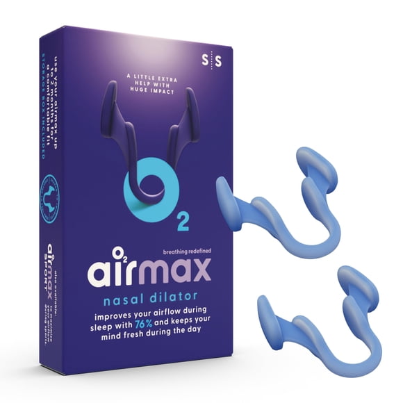 Dilatadores nasales Airmax 2X, dispositivo antironquidos pequeño, azul