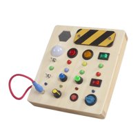 Magideal - Juguete Montessori Juguete De Viaje Juguete De Desarrollo De Habilidades Motoras Finas Tablero De Interruptor Led, Juguete De Madera Para Niños De 1 2
