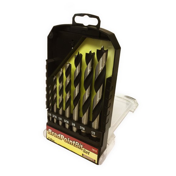 Juego de brocas Milescraft 1812 Brad Point de 7 piezas con funda