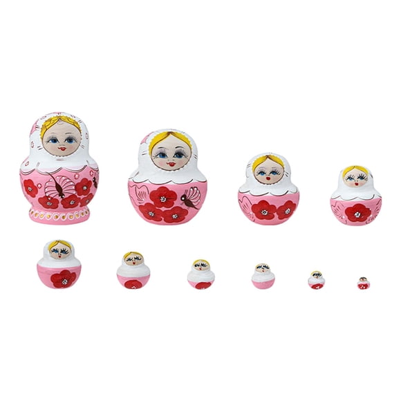 Lovely Girls Nesting Dolls Stacking Doll Set De 10 Piezas Popular Hecho A Mano