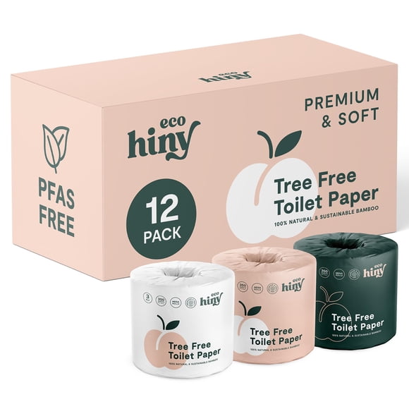 Papel higiénico ECOHINY Premium Soft Bamboo, 12 mega rollos, 3 capas