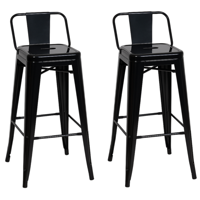 Moboi - Pack 2 Taburetes Tolix Clasico Negro 66Cm