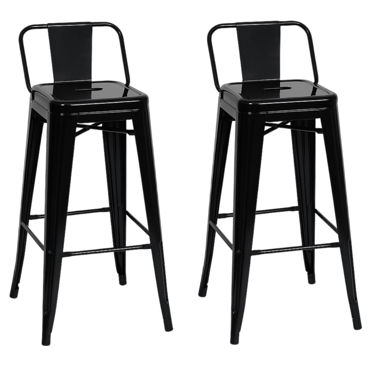 Moboi - Pack 2 Taburetes Tolix Clasico Negro 66cm