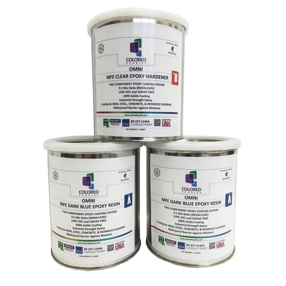 Recubrimiento de resina epóxica Coloredepoxies 10006 azul oscuro, 3 cuartos