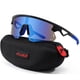 thumbnail image 4 of POLASUP GAFAS LENTES DE SOL Gafas de sol deportivas con lentes espejados azules y montura negra con detalles azules. Diseño aerodinámico, protección UV 400. Ideales para ciclismo, 4 of 5