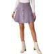 thumbnail image 1 of INSPIRE CHIC Falda corta de línea A de cintura alta con botones delanteros de imitación de gamuza para mujer XL Púrpura, 1 of 6