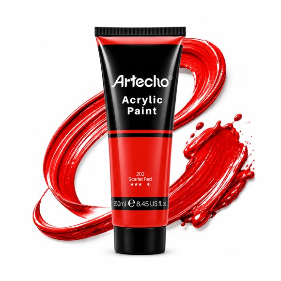 Artecho Pintura Acrílica Rojo Escarlata 250 ml / 8,45 oz Tubo