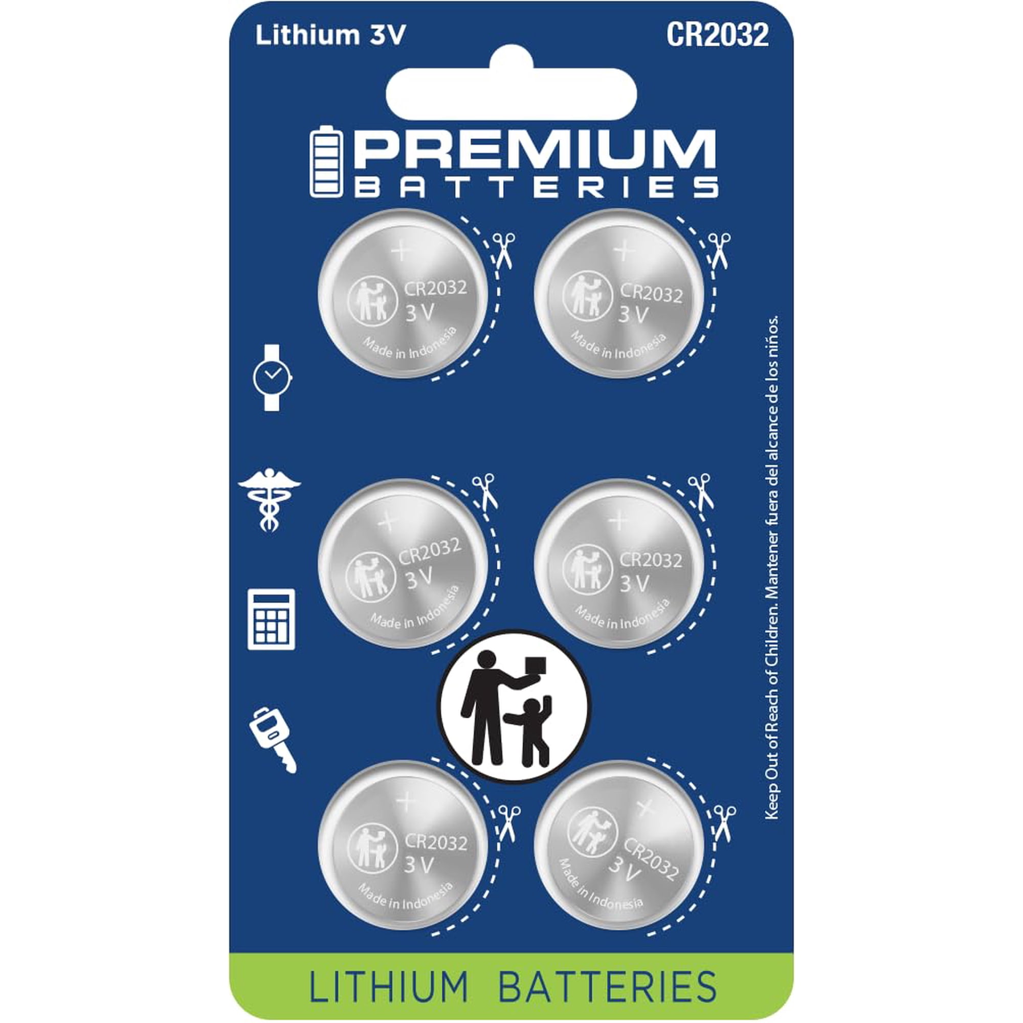 Premium Batteries - Pila De Litio Battery Premium Cr2032 De 3 V (paquete De 6)