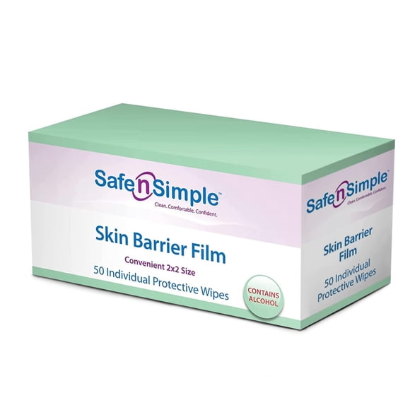 Skin Barrier Wipe Safe n' Simple Alcohol 50 toallitas 2x2 Ostomía