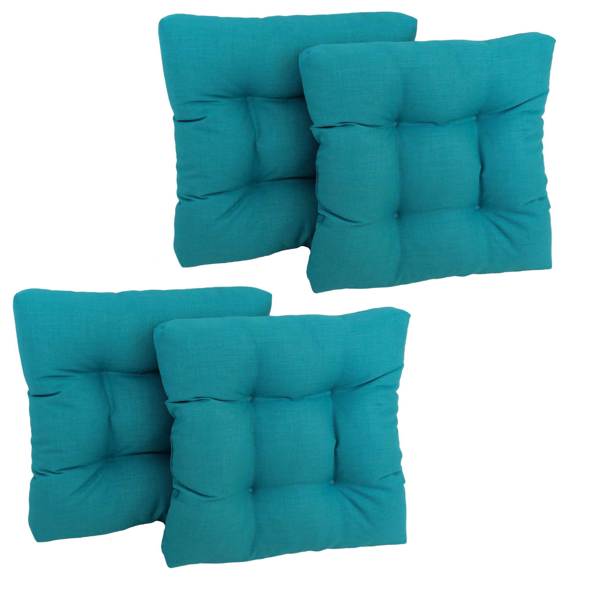 Juego De 4 Cojines Blazing Needles Para Sillas De Comedor, Color Azul Aguamarina