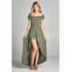thumbnail image 1 of Romper CC Clothing Off Shoulder Solid Jersey Maxi Olive M, 1 of 2