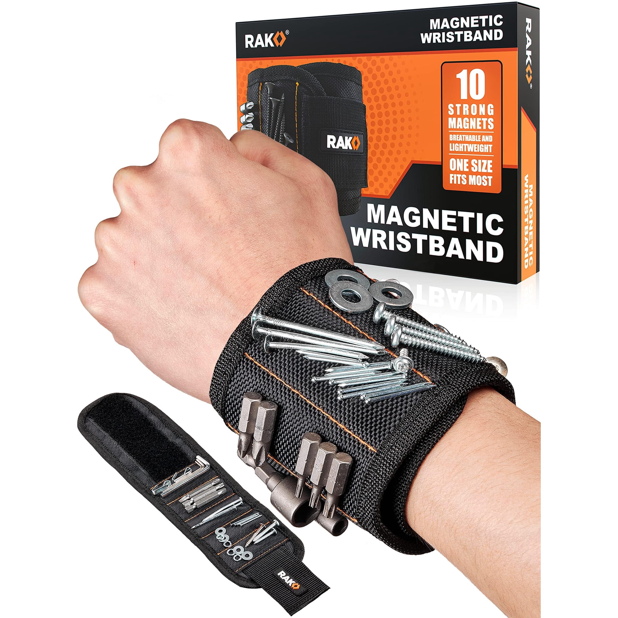 Pulsera Magnética Rak Para Sujetar Tornillos, Clavos Y Brocas