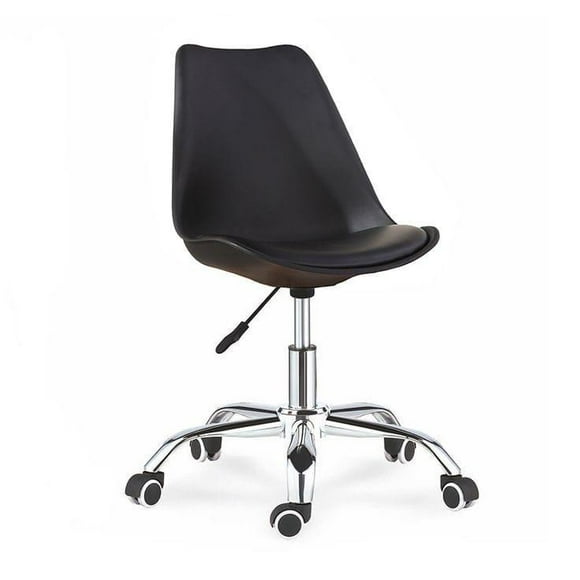 Silla Tulip Negra Con Ruedas