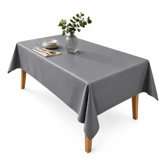 Mantel De Hule Mesa Rectangular Diseño Liso 140x220cm gris