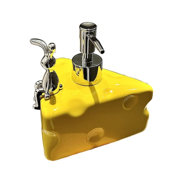 Dispensador de jabón Manual para baño, bomba dispensadora de mano, contenedor de jabón, botella de loción recargable nórdica para lavandería, hogar , amarillo