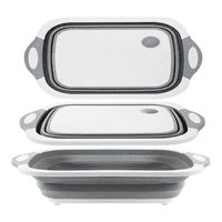 Genérico - Tabla De Silicona 2 En 1 De Cortar Plegable Drenaje Cocinas Blanco
