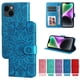 thumbnail image 1 of Funda tipo cartera FOXDOCK para iPhone 13 , diseño girasol en relieve, cuero PU, cierre magnético, soporte y tarjetero, 1 of 5