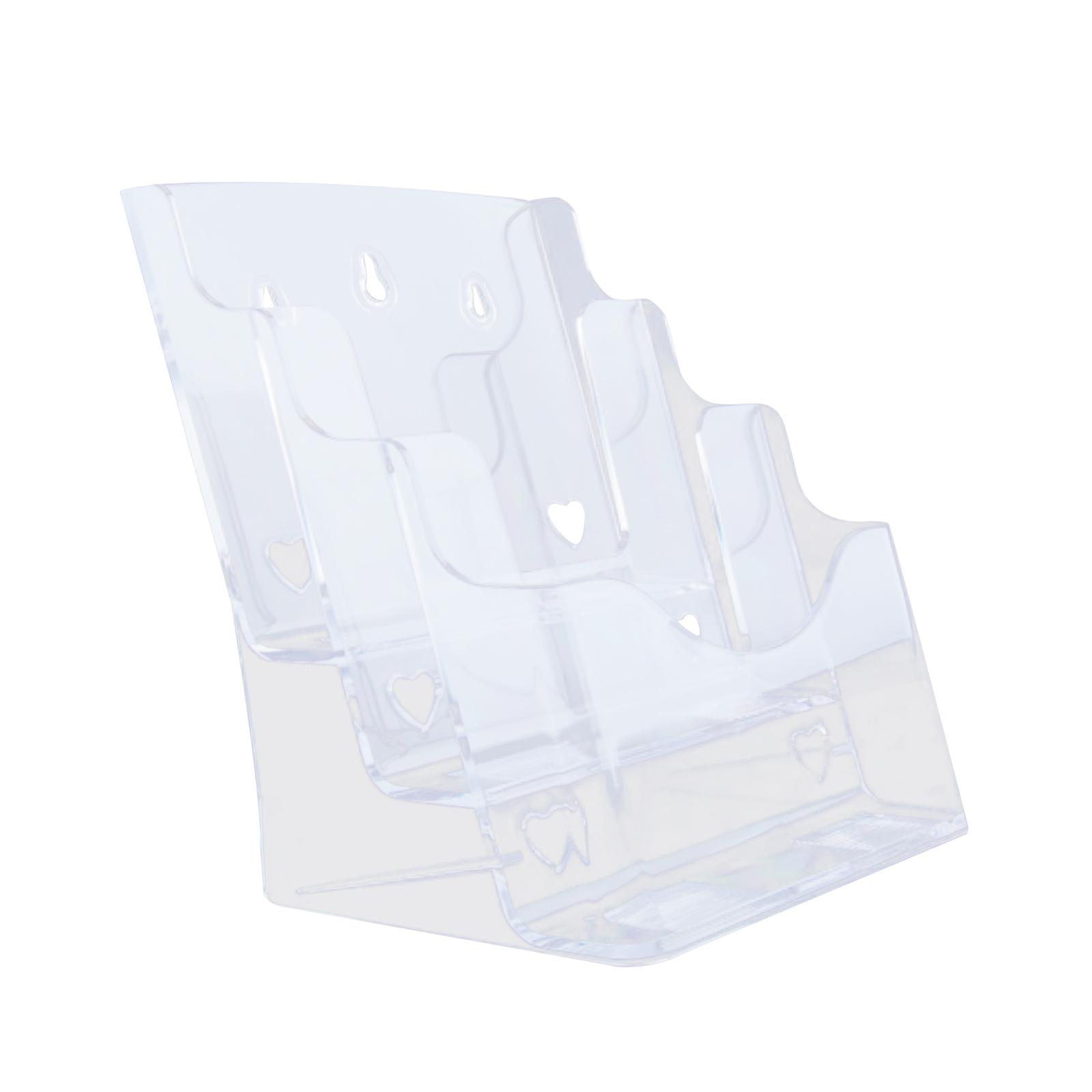 Ioensy - Soporte De Acrílico Para Folletos, Soporte De Exhibición Para Revistas, Folletos, Escuela, A4, 3 Niveles