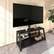 thumbnail image 3 of Wooden Storage TV Stand Black Tempered Glass Height Adjustable Universal Swivel Entertainment Center With Mount TV Stand,black, 3 of 3