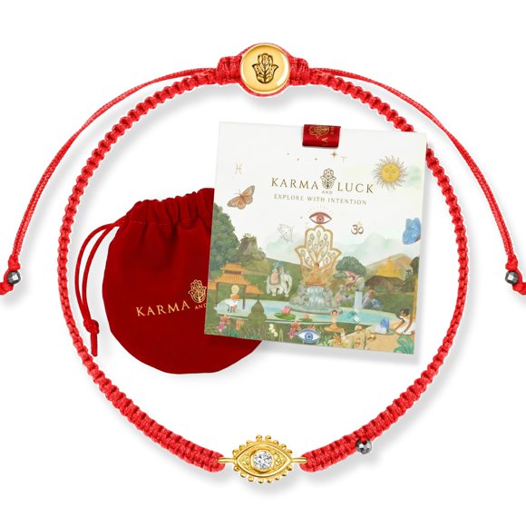 Pulsera KARMA AND LUCK 14‑19 cm de hilo rojo con ojo turco