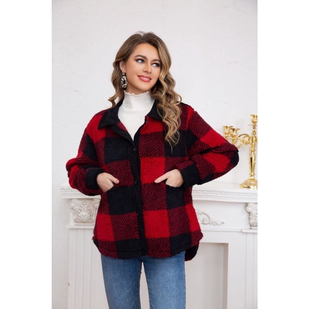 Chaqueta Leñadora Peluda Oversize Mujer Invierno Calidad Premium 6075