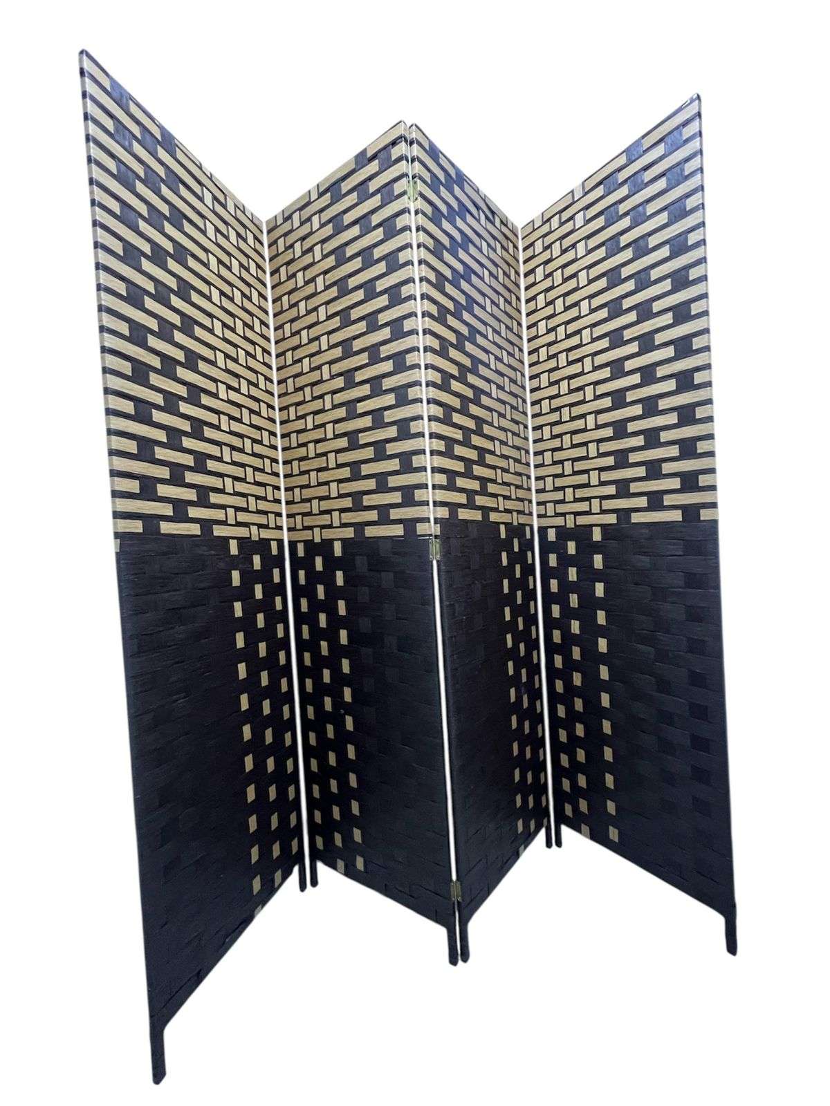 Oem - Biombo Resistente 4 Paneles Bambu Bicolor 180Cmx180Cm 2