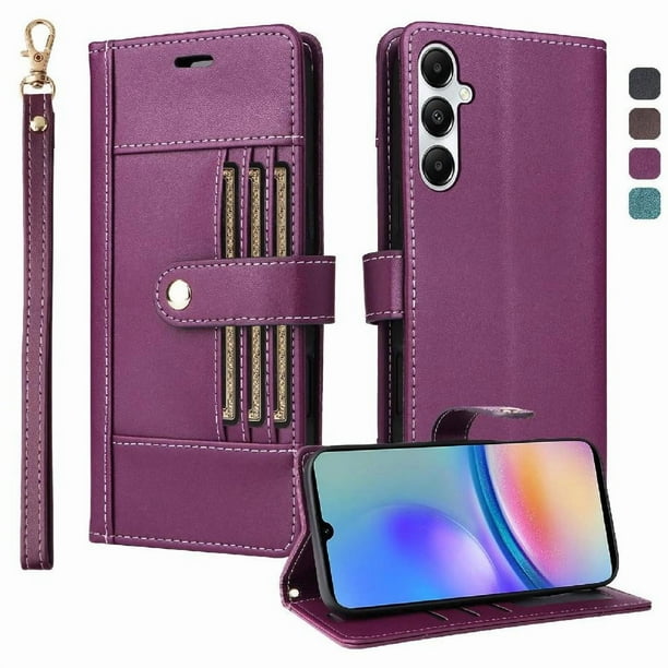 FOXDOCK Funda tipo Cartera para Samsung Galaxy A05s – Cubierta de Cuero PU con Múltiples Ranuras, Bolsillo para Efectivo y Correa de Muñeca