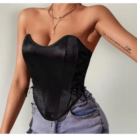 Top Strapless Mujer Corsét Sujetador Satin Moda 9005