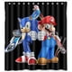 thumbnail image 1 of Cortina de ducha de Sonic the Hedgehog y Mario, juego de cortina de baño con ganchos, tamaño 66 x 72 pulgadas, 1 of 3