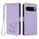 thumbnail image 1 of Funda de Gato tipo Libro para Google Pixel 9 Pro XL 5G, Lila Claro, 1 of 6