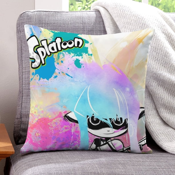 Splatoon Fundas de almohada de terciopelo con tema, regalos de funda de almohada, decoración para el hogar, cojín de lanzar, regalo de cumpleaños para fans y parejas.61*61cm.