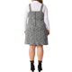 thumbnail image 3 of Agnes Orinda Conjuntos de Halloween Vestidos con Tirantes de Talla Grande para Mujeres Vestido de Tweed de Cintura Alta con Botones 3X Negro, 3 of 6