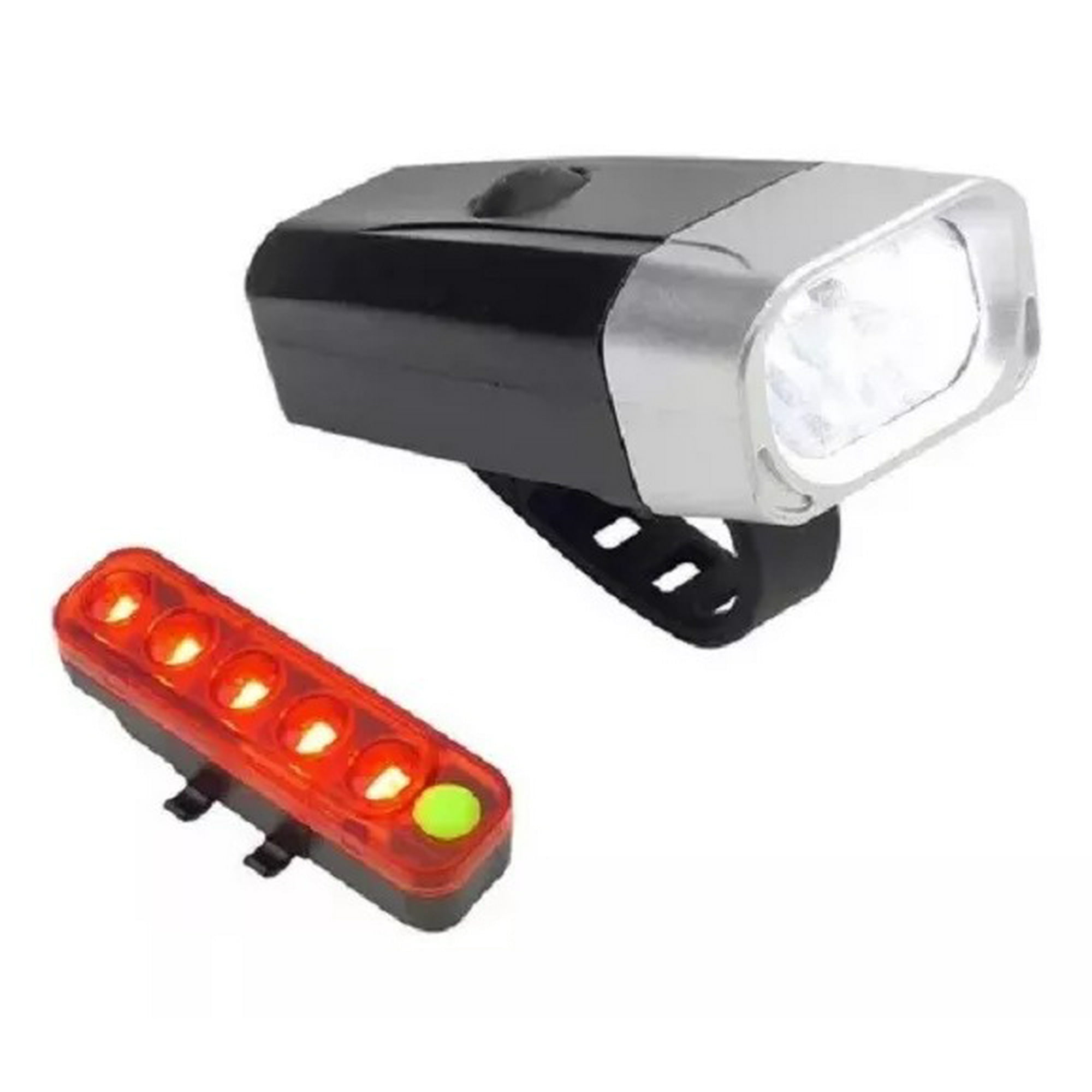 Defensor - Set De Luces Delantera Y Trasera Recargable Usb P/ Bicicleta Color Negro