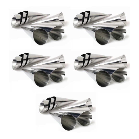 Pack X30 Cono Molde Para Cannoli Cachito Croissant Pan Danes Gris
